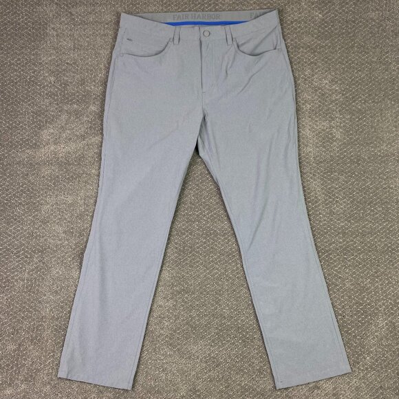 Fair Harbor Pants Men's 34 x 30 Measures 36 x 29.5 Grey The Compass Pants - Picture 1 of 14